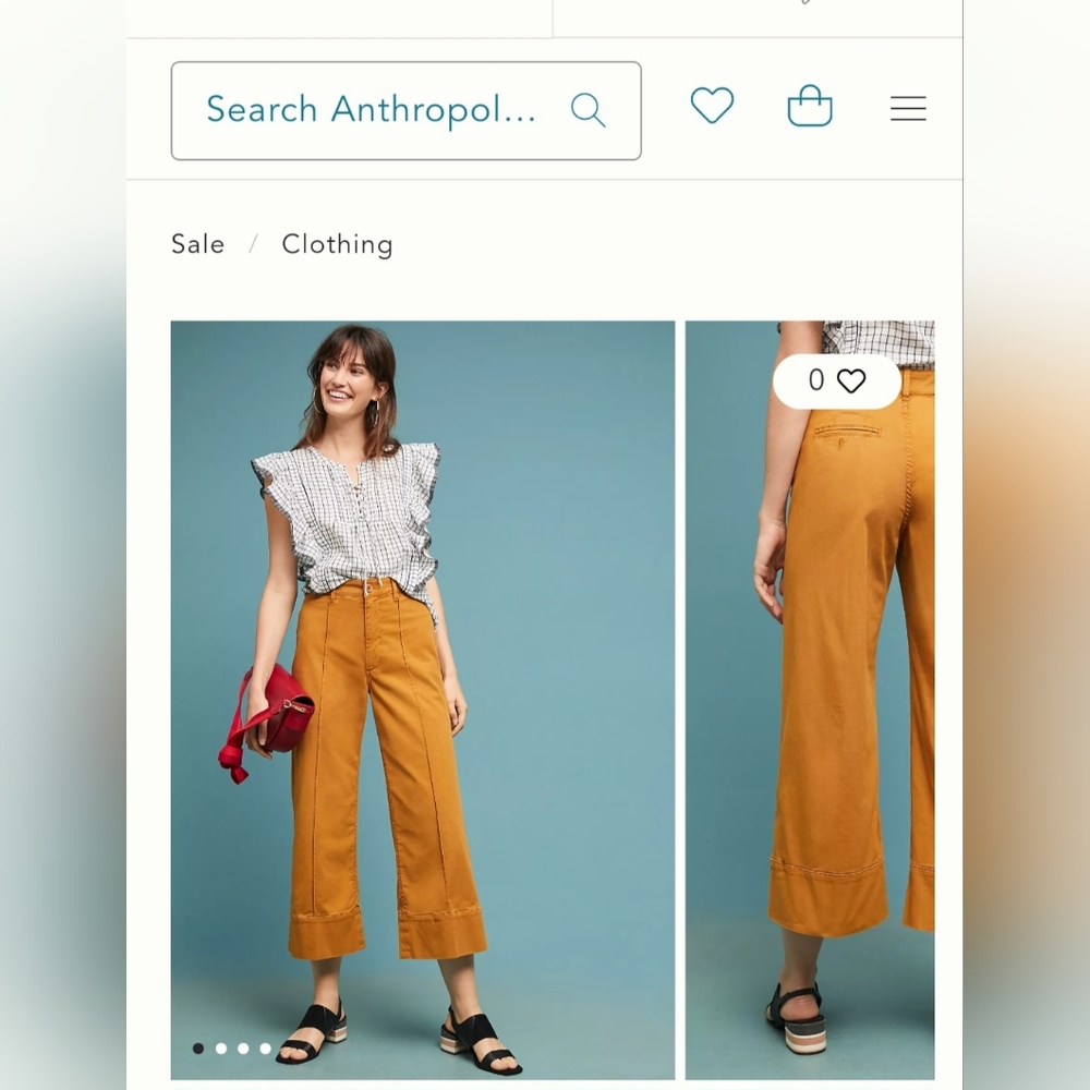Anthropologie wide leg cropped chino size 4